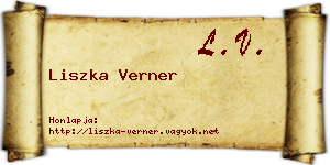 Liszka Verner névjegykártya